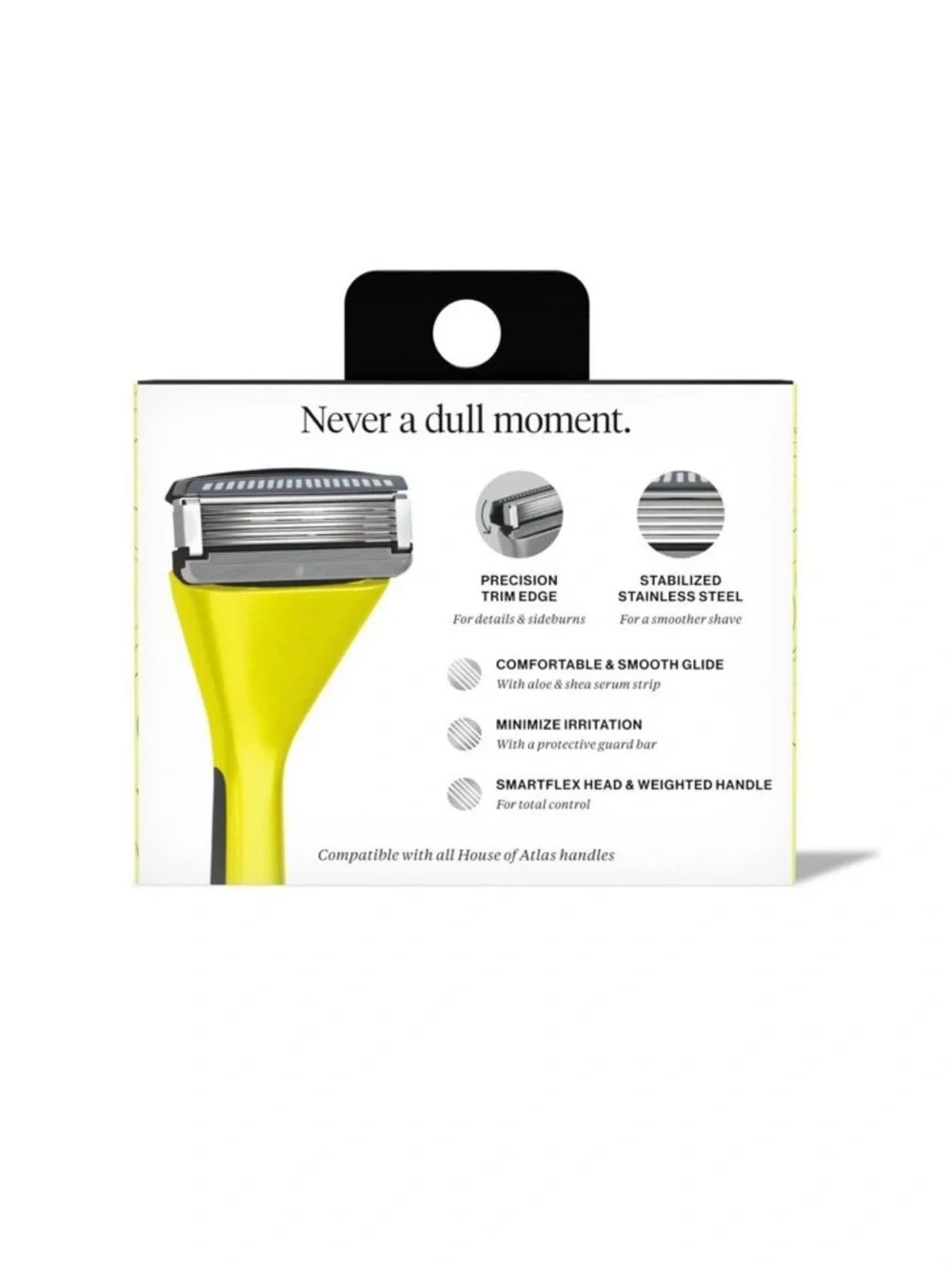 House of Atlas 5-Blade Razor Refills - Black and Silver (4 Pack) Bundle of 2